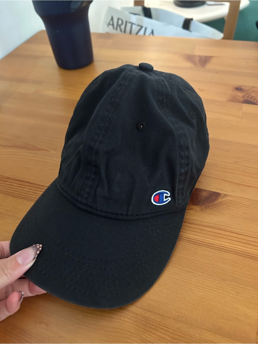 Champion Black Baseball Cap with Embroidered C Logo